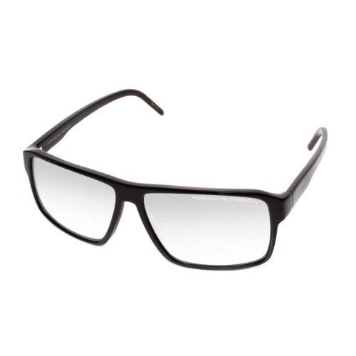 Porsche Design P8634-A-57 mm Unisex Square Sunglasses Gloss Black/silver Mirr