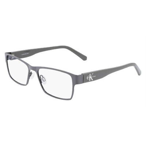 Calvin Klein CKJ20400 Eyeglasses Men Matte Gray Rectangle 55mm