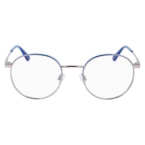 Calvin Klein CKJ21215 Eyeglasses Unisex Silver/blue Round 49mm