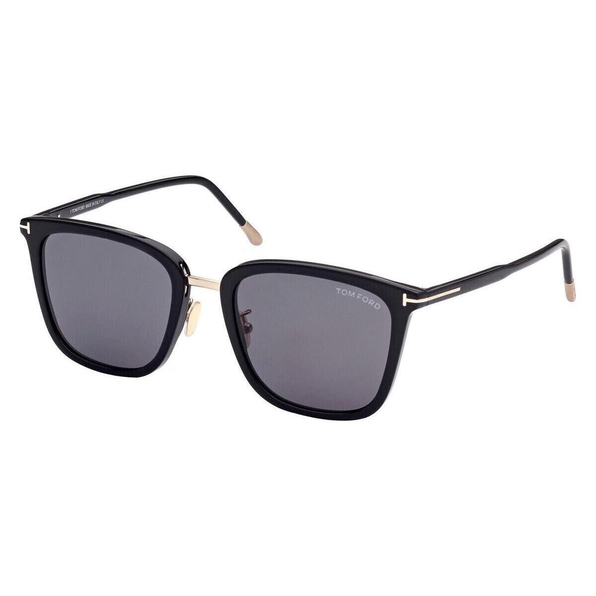 Tom Ford FT 0949D 949D S 01A Shiny Black Frame Smoke Gray Lens 55mm