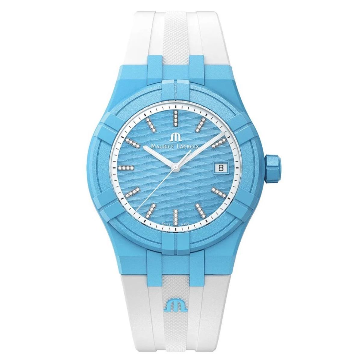 Maurice Lacroix AI2008-AAAA1-3A0-0 Women`s Aikon Tide Blue Dial Quartz - Dial: Blue, Band: White