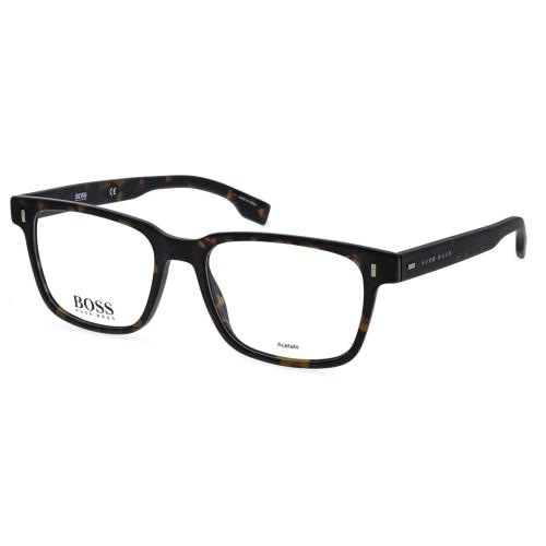 Hugo Boss Rectangle Eyeglasses Boss 0957 c.086 Matte Dark Havana Tortoise 52mm