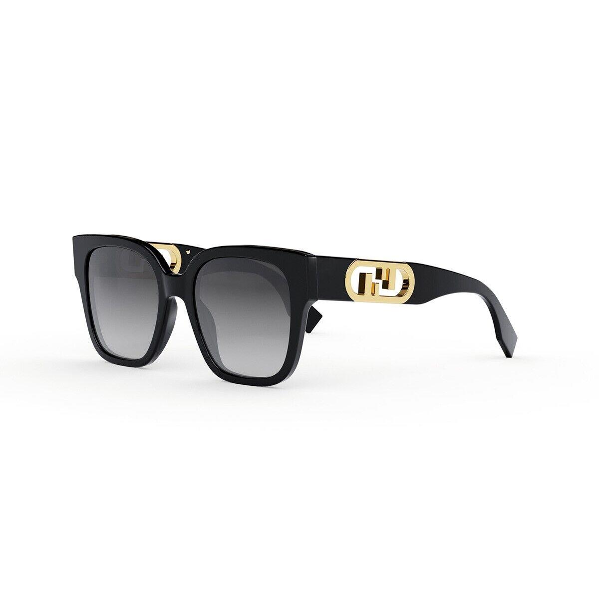 Fendi FE40063I Shiny Black-light Grey Lens Women`s Sunglasses
