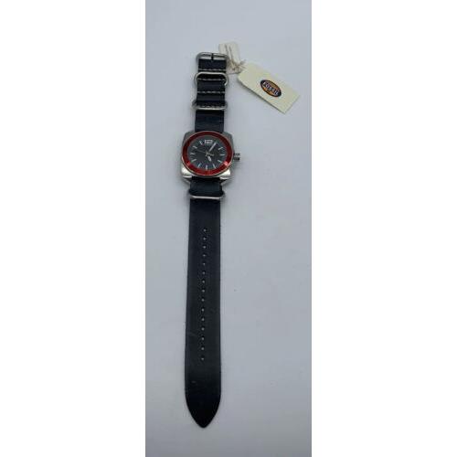 Fossil watch  - Black Dial, Black Band, Red Bezel
