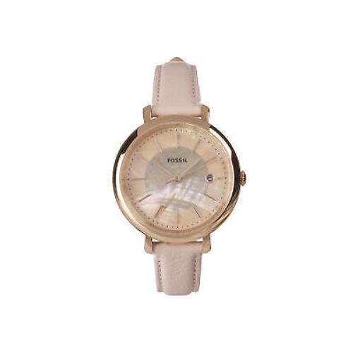 Fossil Women`s ES5092 Pink Jacqueline Solar-powered Stainless and Leather Watch - Pink , Red
