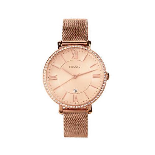 Fossil Womens Jacqueline ES4620 Rose-gold Stainless-steel Japanese Quartz Watch - Gold