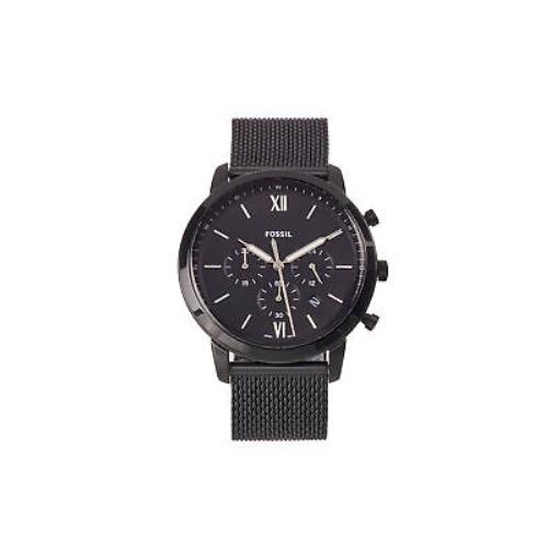 Fossil Men`s FS5707 Black Mesh Neutra Quartz Stainless Steel Chronograph Watch