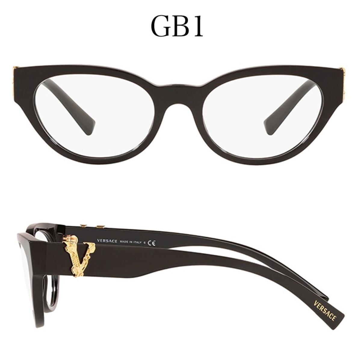 Versace Ve3282 Gb1 Blackgold Wdemo Lenses 51 19 140 Eyeglasses 000435213884 Versace 