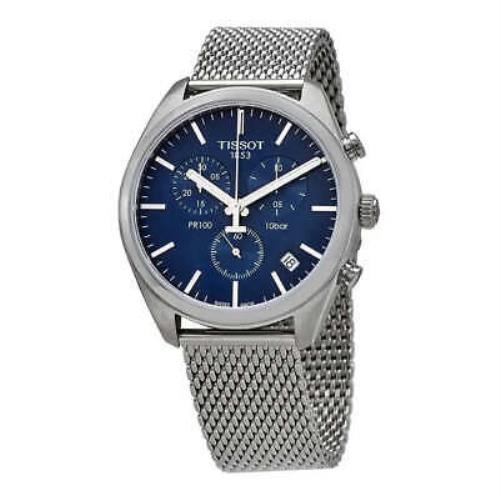 Tissot PR 100 Chronograph Men`s Blue Dial Watch T1014171104100