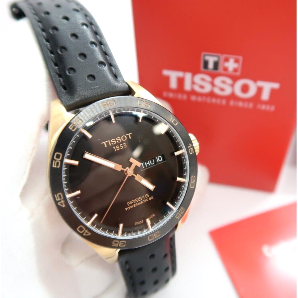 Tissot T100430A Prs 516 Powermatic 80 Black Rose Gold Rare Men`s Watch R14-71