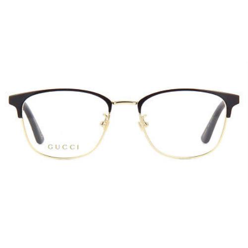 Gucci GG0609OK Eyeglasses Men Gold Rectangle 52mm