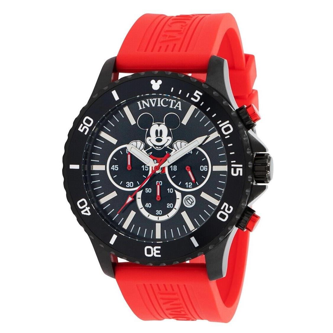 Invicta Disney Men`s 48mm Mickey Mouse Limited Edition Red Chrono Watch 39517