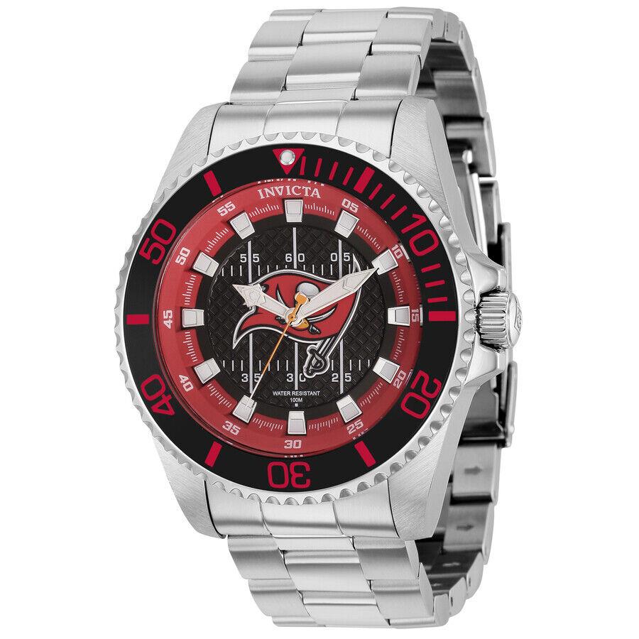 Invicta Nfl Black and Red and Grey and White Dial Men`s Watch 36949