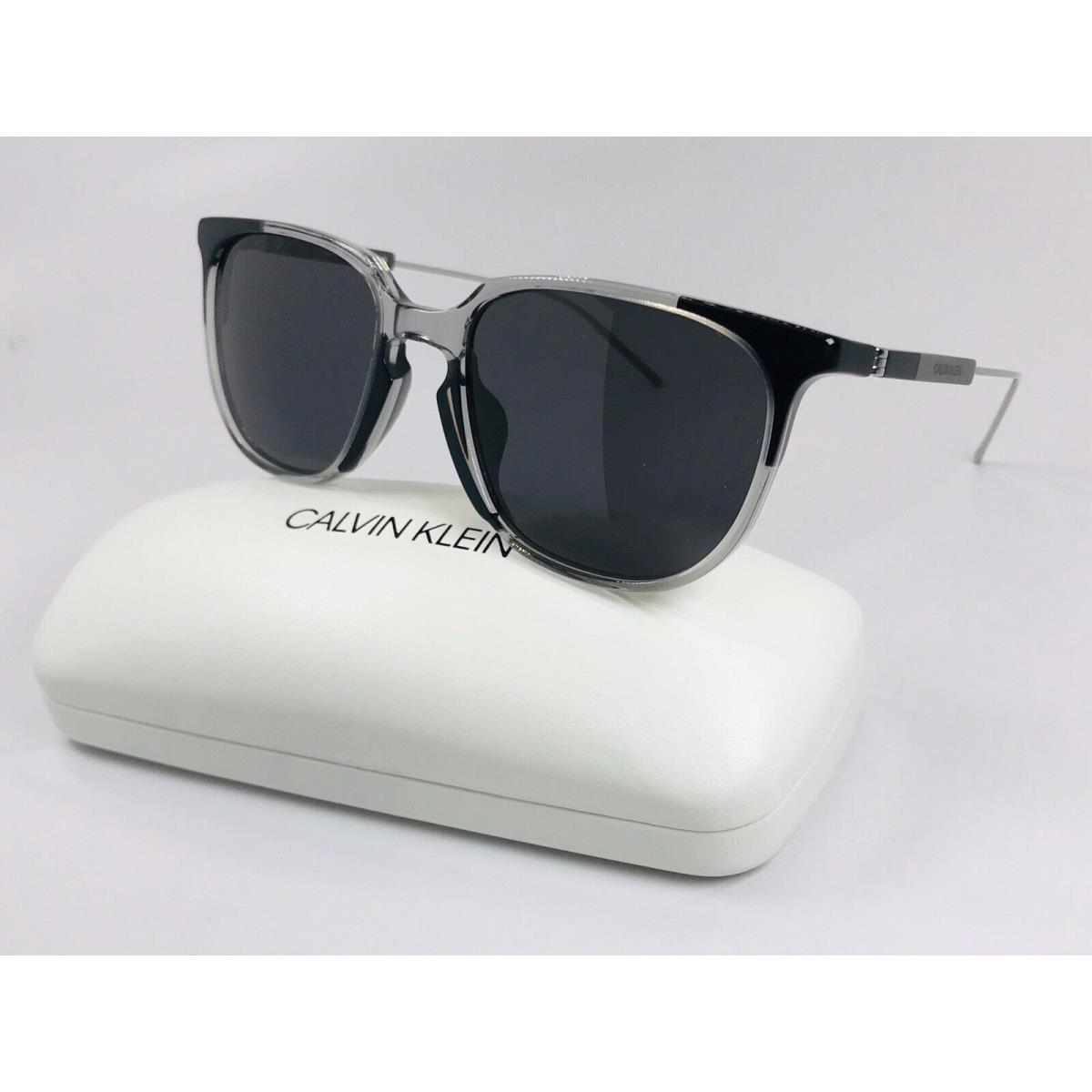 calvin klein crystal smoke black sunglasses