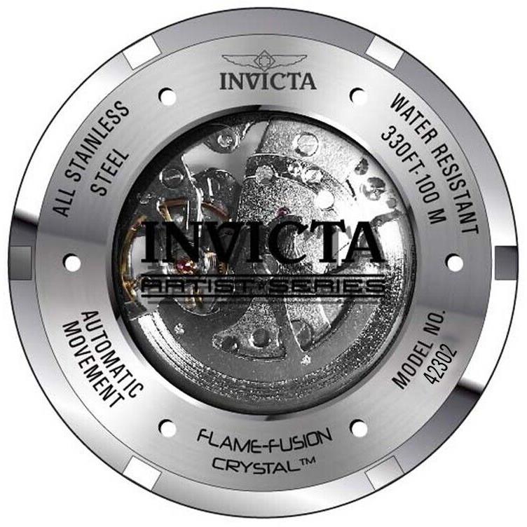 Invicta Men Artist 50mm Skeletonized Purple Dial Stainless Steel Automatic Watch