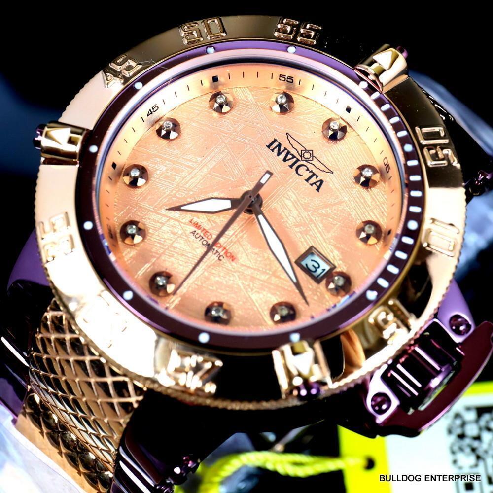 Invicta Subaqua Noma Iii Diamond Rose Gold Meteorite Steel Automatic Watch