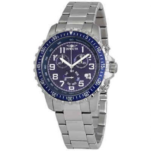 Invicta Specialty II Collection Chronograph Blue Dial Men`s Watch 6621 - Dial: Blue, Band: Silver-tone