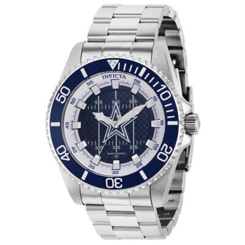 Invicta Nfl Dallas Cowboys Quartz Blue Dial Men`s Watch 36923