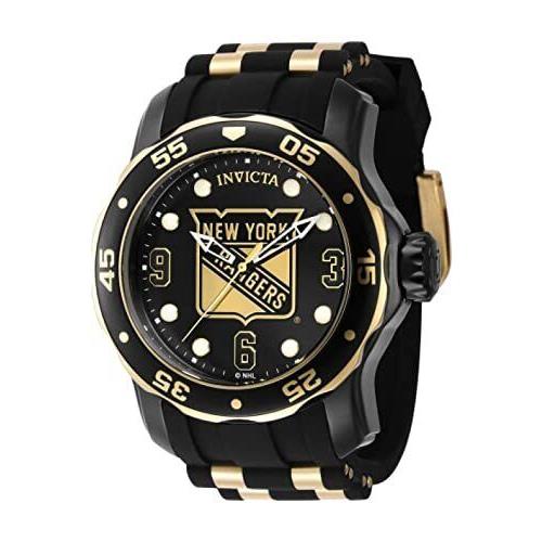 Invicta Nhl York Rangers Quartz Men`s Polyurethane Watch 42324