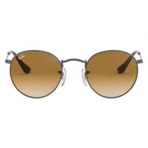 Ray-ban 0RB3447N Sunglasses Men Silver Round 50mm - Frame: Silver, Lens: Clear Gradient Brown, Model: Gunmetal