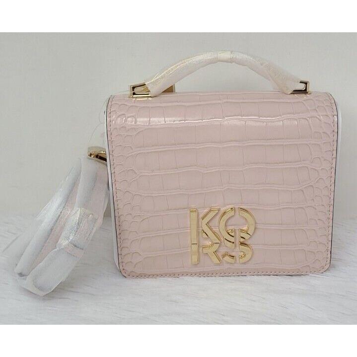 Michael Kors Small Convertible Crossbody Flap Shoulder Bag Powder Blush Croc-e