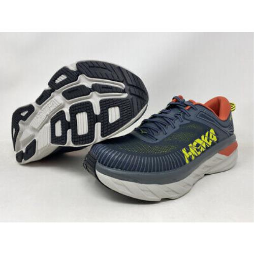 Hoka Men`s Bondi 7 Running Shoes Turbulence/chili 11.5 D M US
