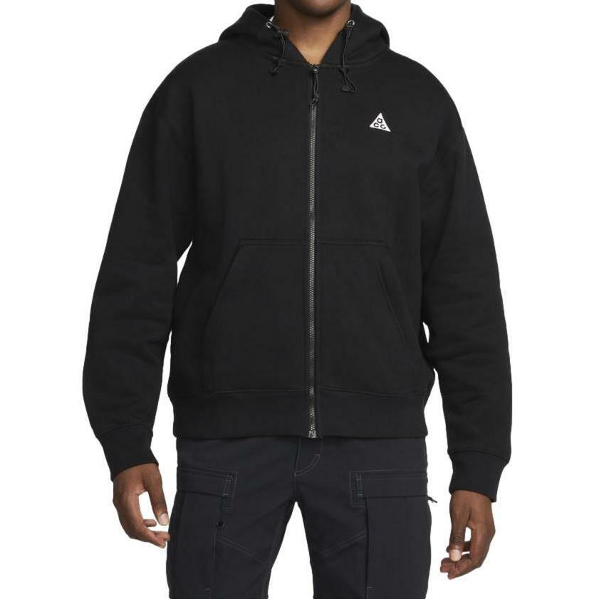 Nike Acg Men`s Therma-fit Fleece Full-length Zippered Hoodie Black DH3089-010