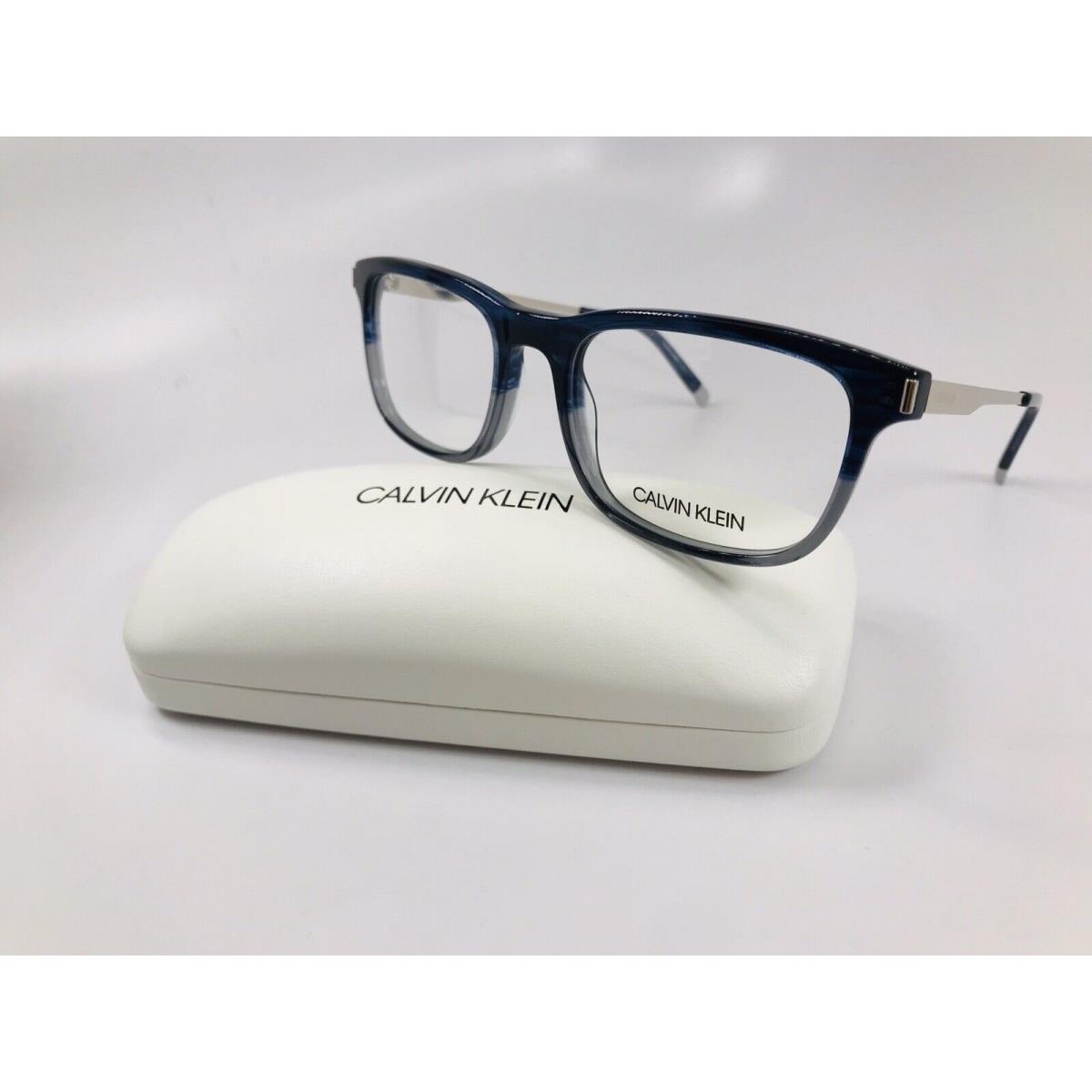 Calvin Klein CK5995 416 Striped Blue Grey Eyeglasses 54mm with Case