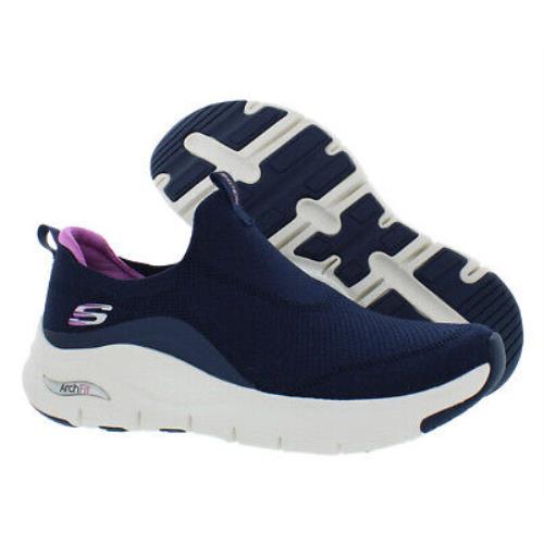 Skechers Arch Fit Keep It Up Womens Shoes Size 7.5 Color: Navy/purple - Navy/Purple , Blue Main