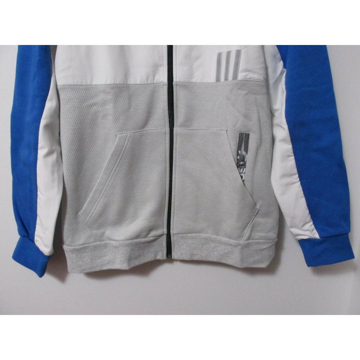 Men`s Adidas Originals ID96 Full Zip Hoodie 2.0 H20995 Bluebird/wht/gry Med | 692740701547 - Adidas clothing Bluebird/White/Lt. Gray | SporTipTop