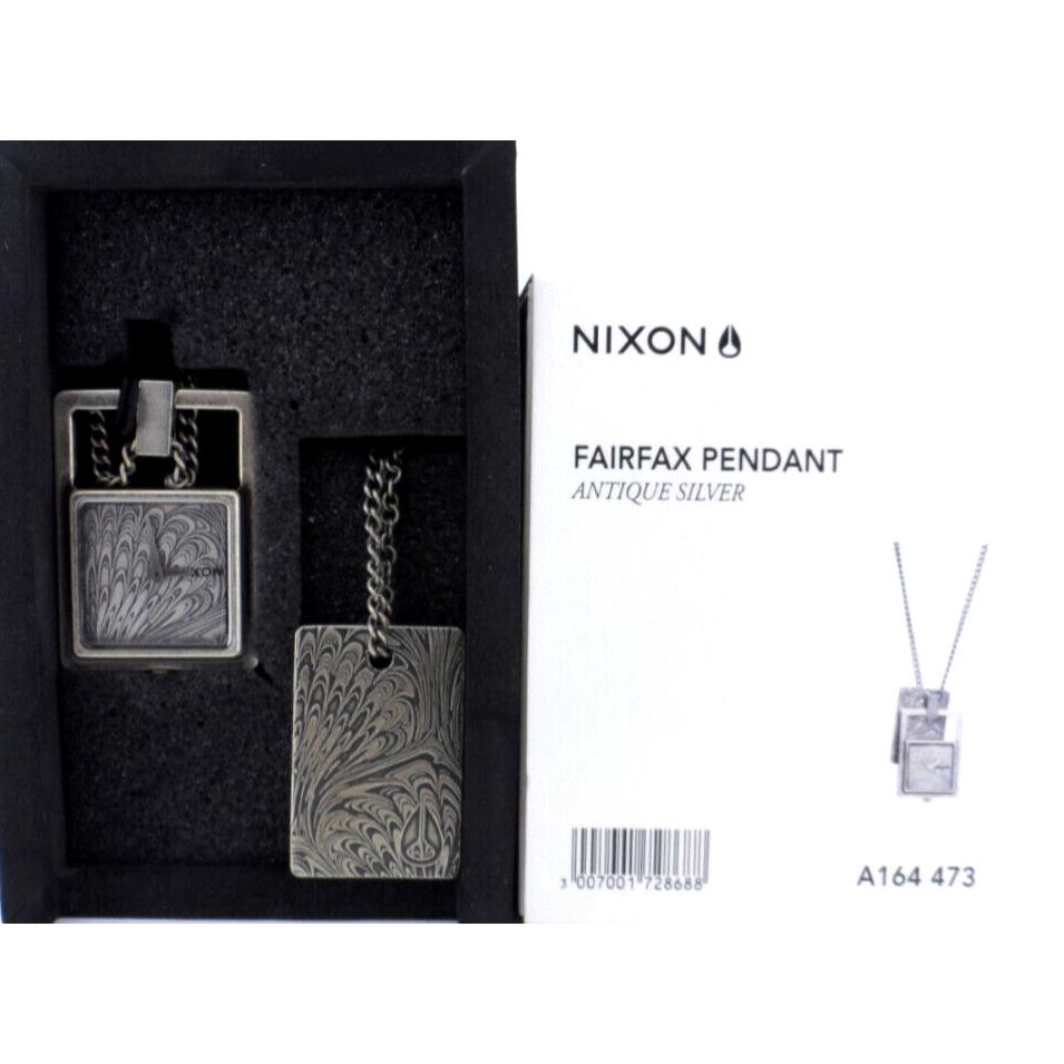 Nixon Fairfax Pendant Necklace Chain Watch Set Antique Finish Great Gift