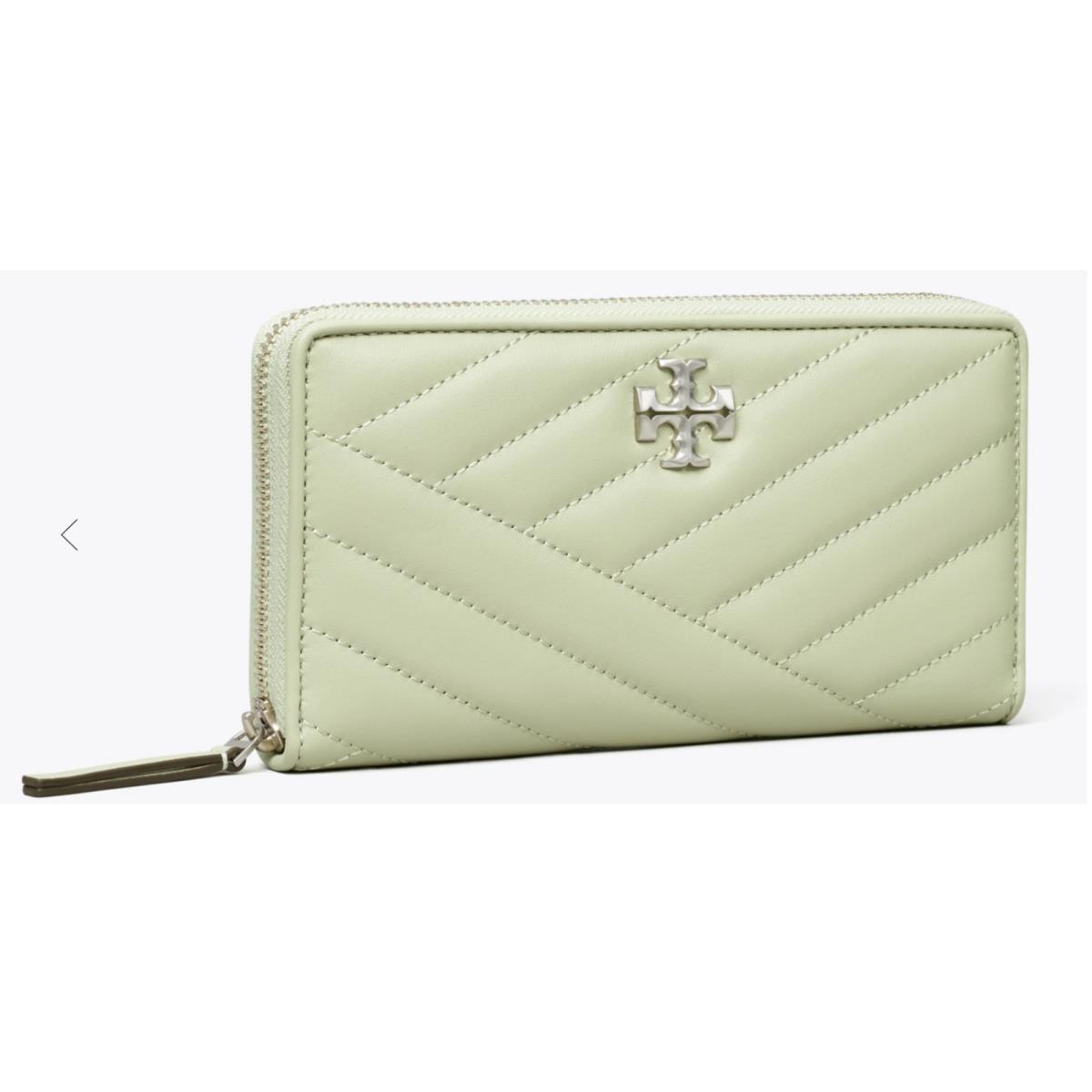 Tory Burch Kira Leather Quilted Chevron Zip Continental Womens Wallet