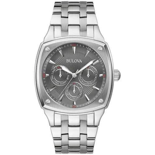 Bulova 96C148 Classic Day/date Silver Tone Stainless Steel Men`s Watch