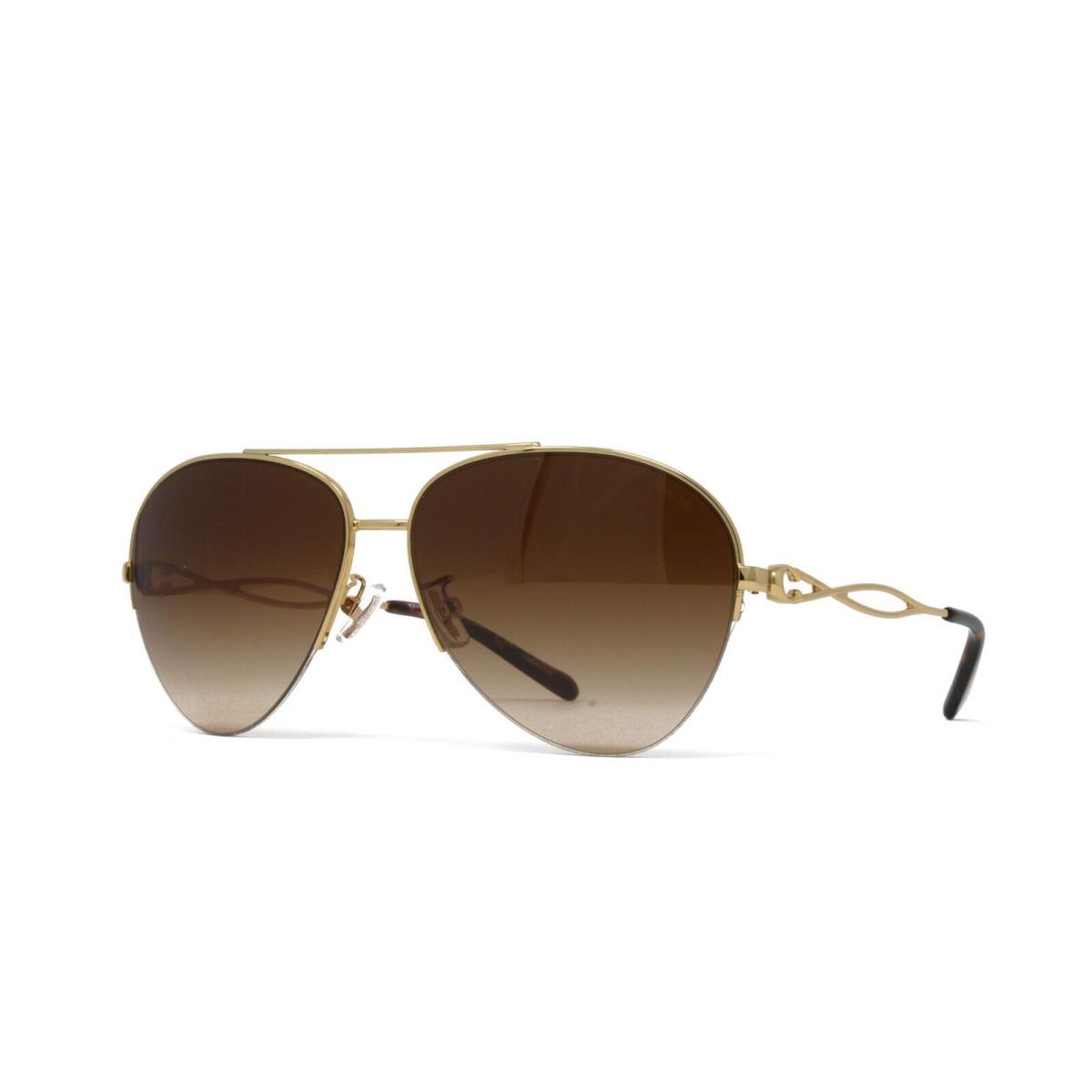 Coach Women`s Aviator Sunglasses HC7124 933374 Shiny Gold 59mm Brown Lens