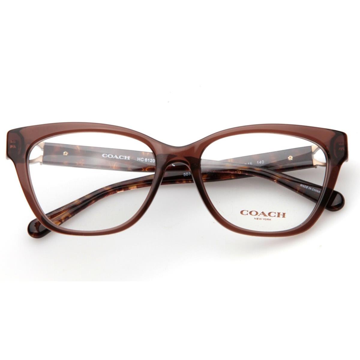 Coach HC6120 5035 Transparent Brown Eyeglasses Frame 52-16-140mm B40mm -  Coach eyeglasses - 064231505321 | Fash Brands