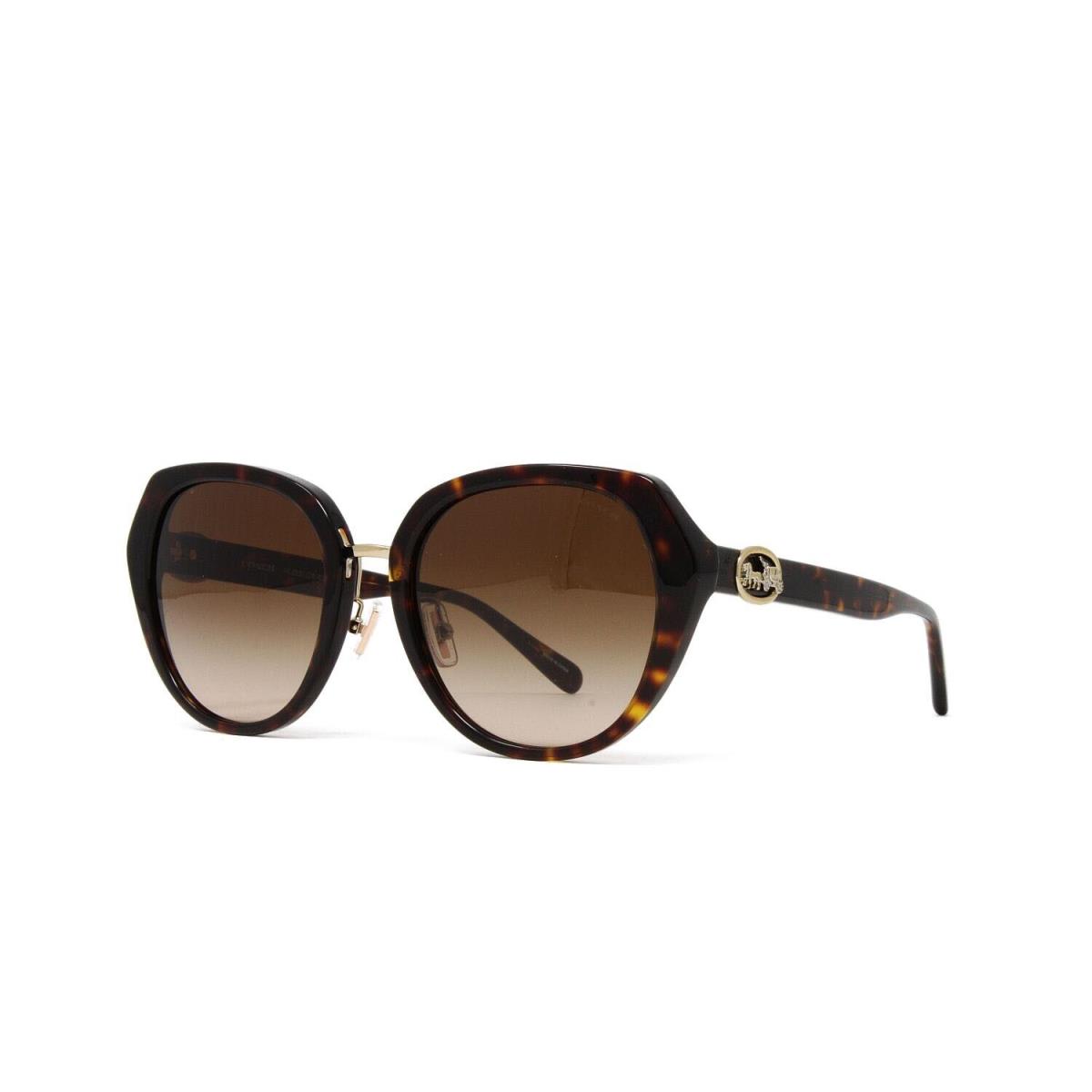 Coach Women`s Sunglasses HC8331 512013 Dark Tortoise 55mm Brown Gradient Lens