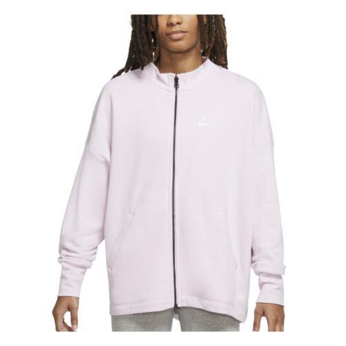 Nike ESF11102 Women Full Zip Fleece Lined Sweatshirt Pink Size Medium