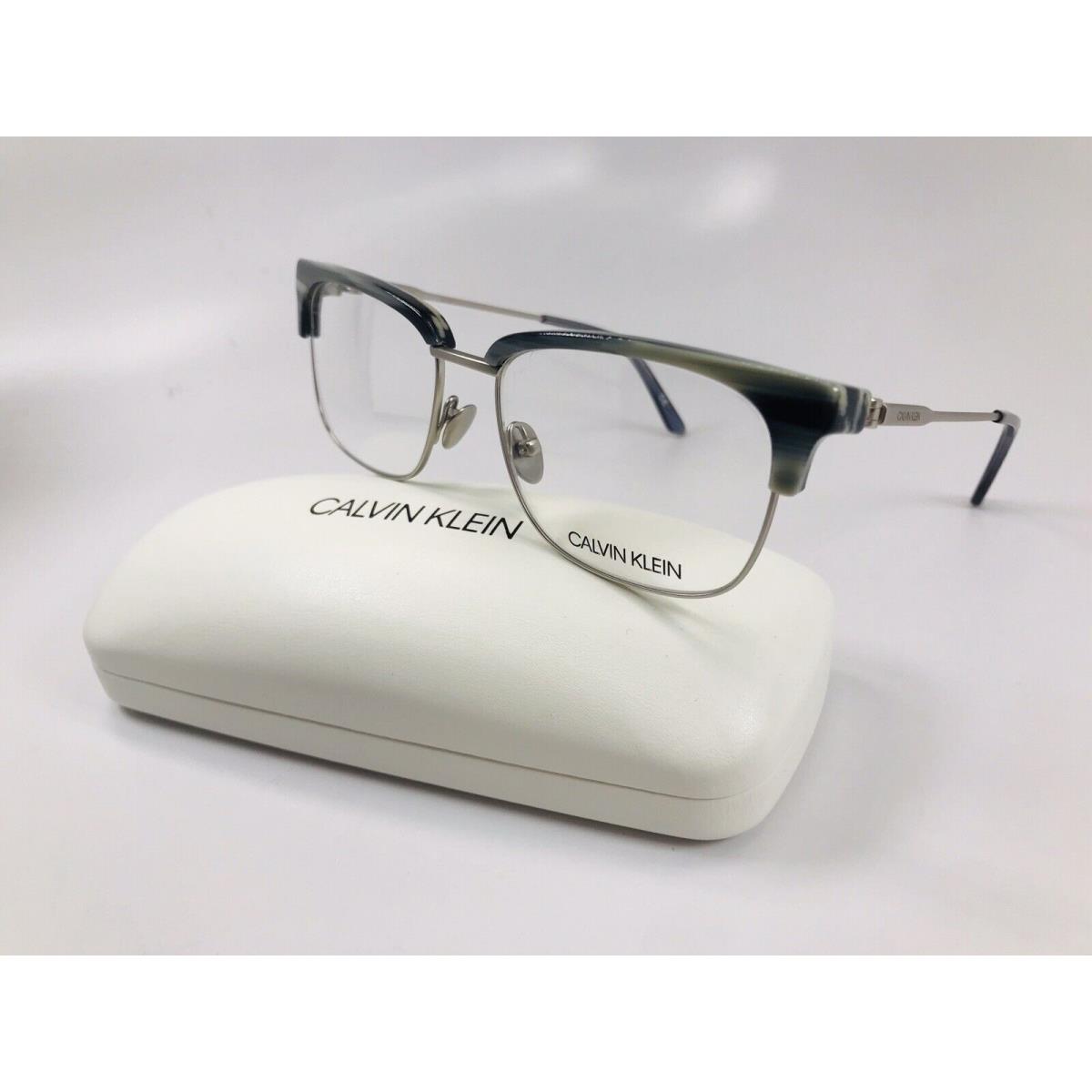 Calvin Klein CK18124 420 Slate Blue Horn Eyeglasses 52mm with Case