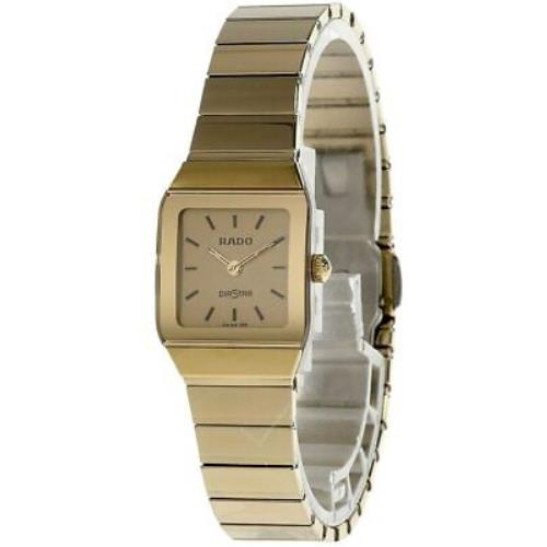 Rado Diastar S-steel Gold Dial Bracelet Women`s Watch R10469267 - Gold Dial, Gold-tone Band, Gold Bezel