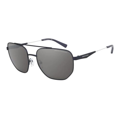 Armani Exchange AX2033S 61136G Matte Blue/mirror Silver Lens Men Sunglasses 59mm