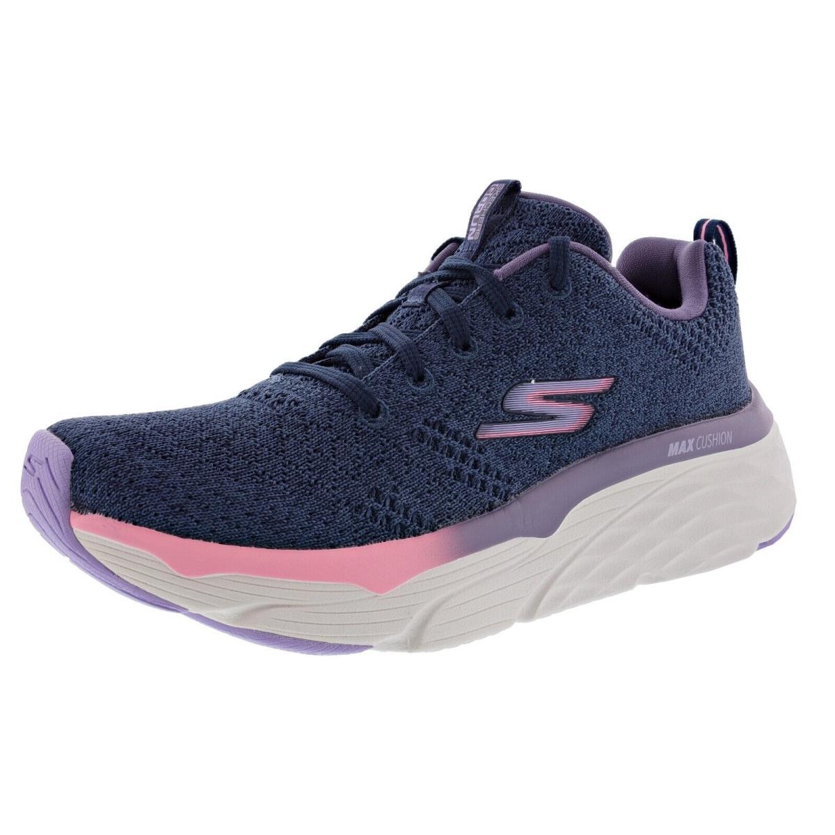 Skechers Women`s Max Cushioning Elite- Clarion Lace-up Running Shoes NAVY / PURPLE
