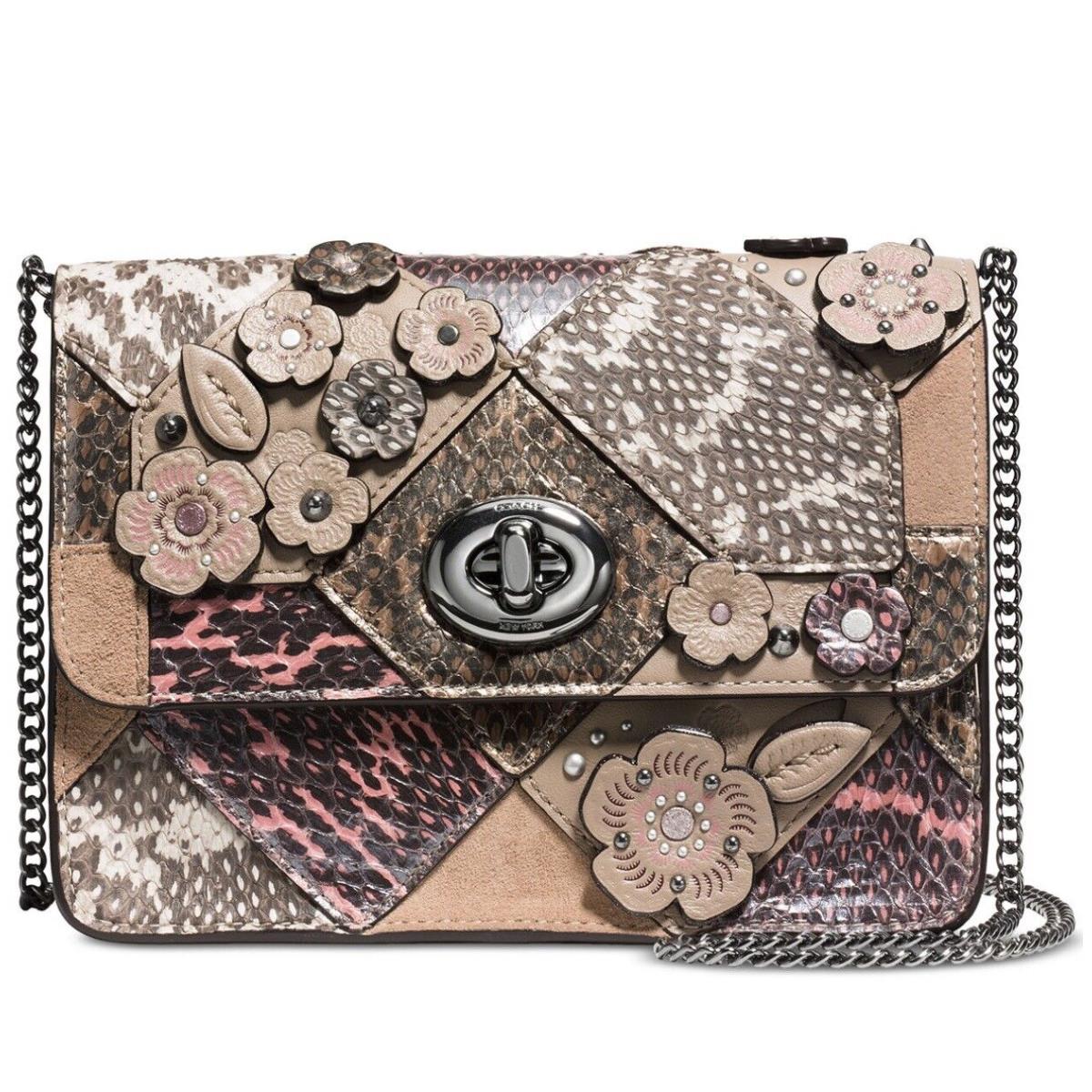 Coach 12071 Bowery Crosbody In Patchwork Leather Snake Dk/ Multicoloe Small