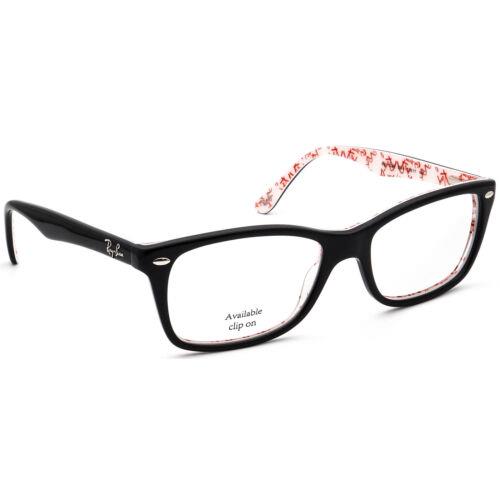 Ray-ban Eyeglasses RB 5228 5014 Black on White Square Frame 53 17 140