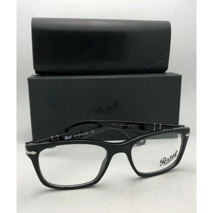 Persol Rx-able Eyeglasses 3012-V 95 52-18 140 Polished Black Frames