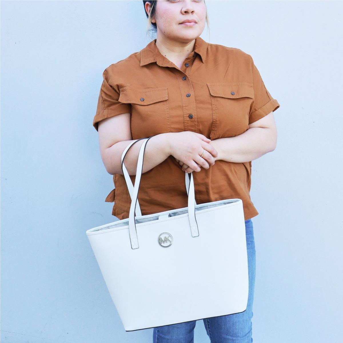 Michael Kors Jet Set Travel Tote Optic White