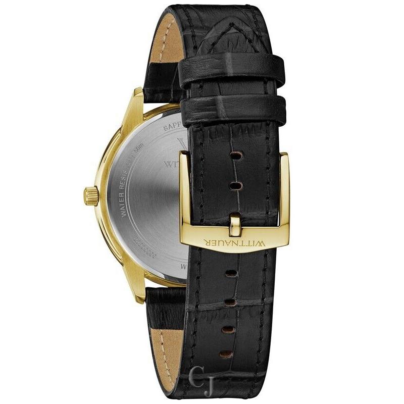 Wittnauer watch  - White Dial, Black Band, Gold Bezel