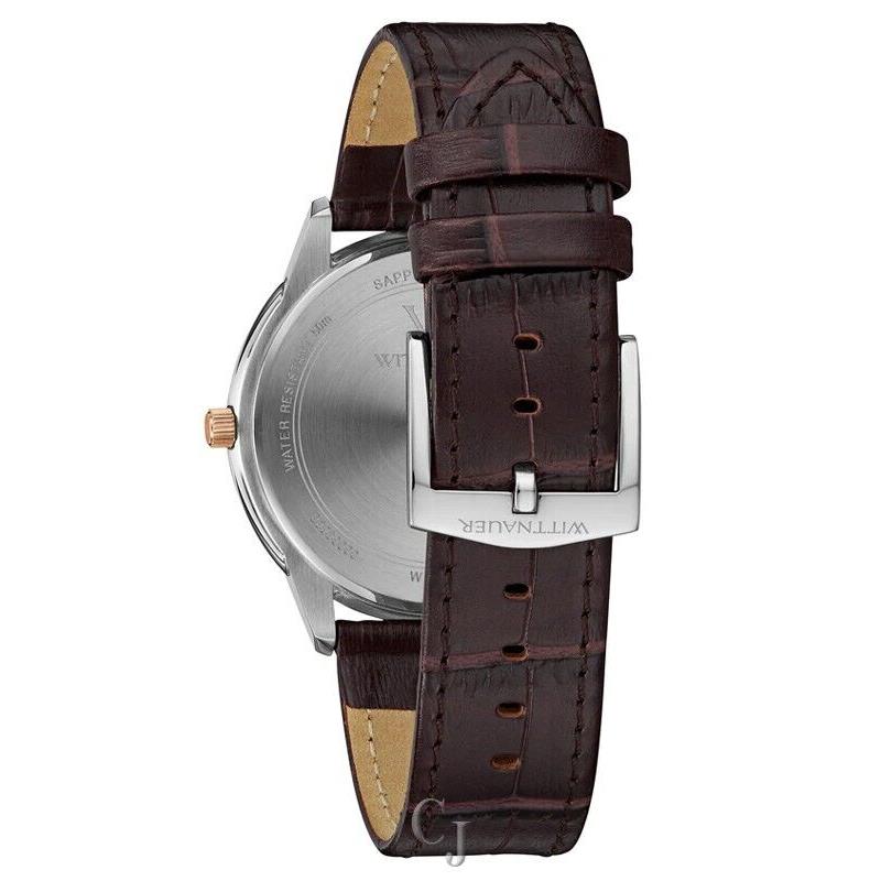 Wittnauer watch  - White Dial, Brown Band, Silver Bezel