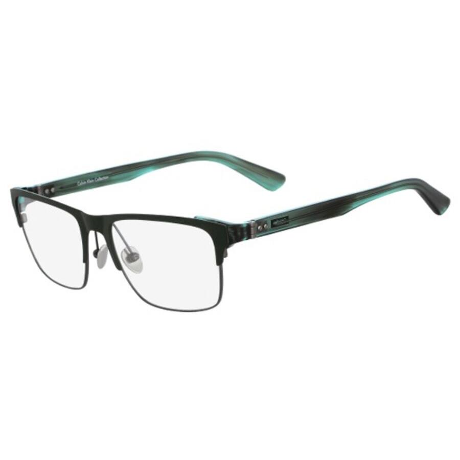 Calvin Klein CK8014 319 54mm Olive Square Men`s Eyeglasses Ophthalmic Rx Frame