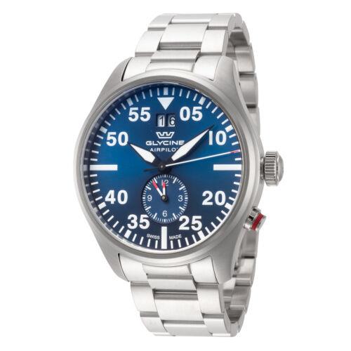 Glycine Airpilot Chronograph Quartz Blue Dial Men`s Watch GL0362