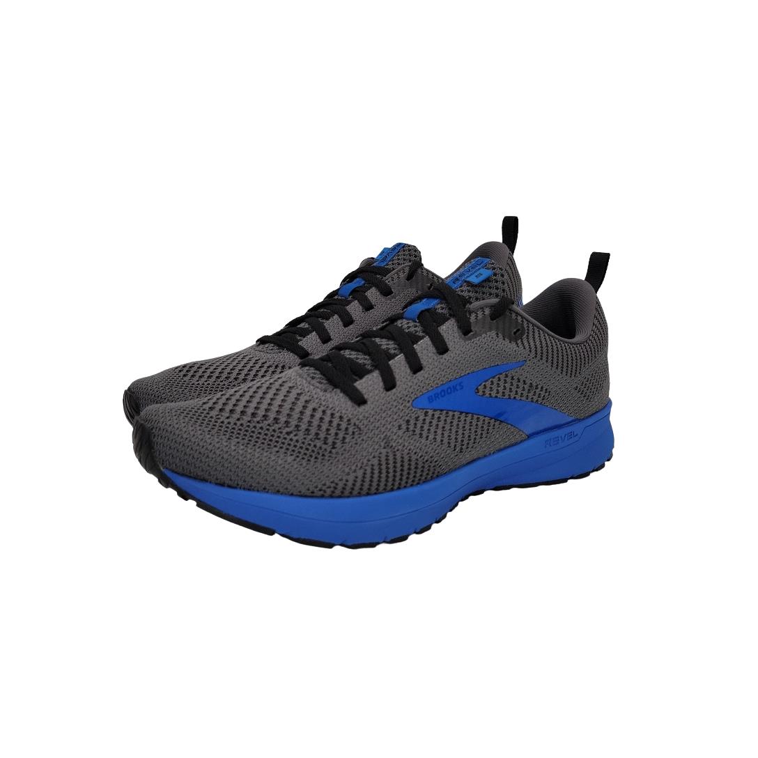 Brooks Revel 5 Men`s Road Running Shoes Athletic Grey/blue Sz 10 1103741D053